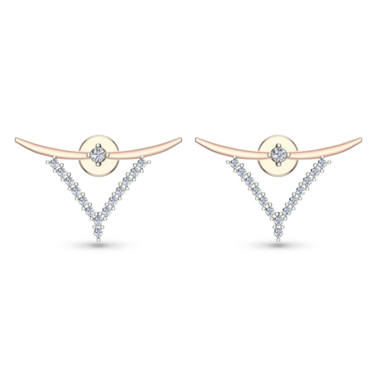 Ziya Rose Gold Diamond Stud Earrings