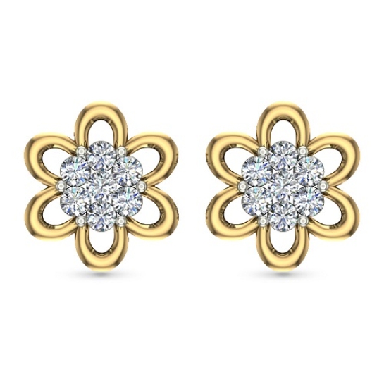 Shamaya White Gold Diamond  Stud Earrings