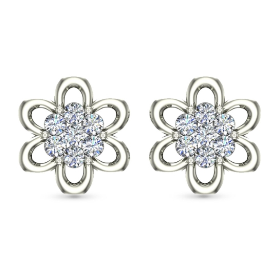 Shamaya Yellow Gold Diamond  Stud Earrings