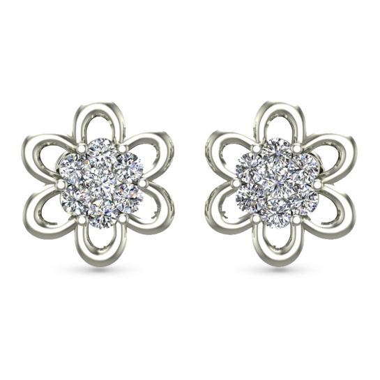 Shamaya White Gold Diamond  Stud Earrings