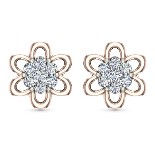 Shamaya Rose Gold Diamond  Stud Earrings