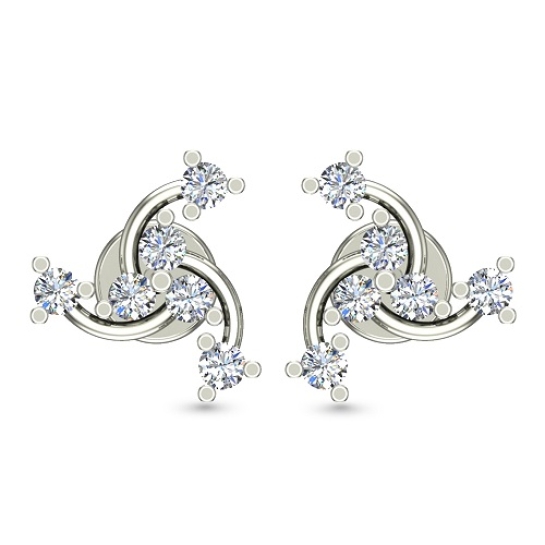 Ishika White Gold Diamond  Stud Earrings