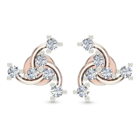 Ishika Rose Gold Diamond  Stud Earrings