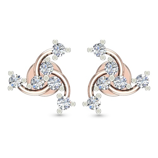 Ishika Rose Gold Diamond  Stud Earrings