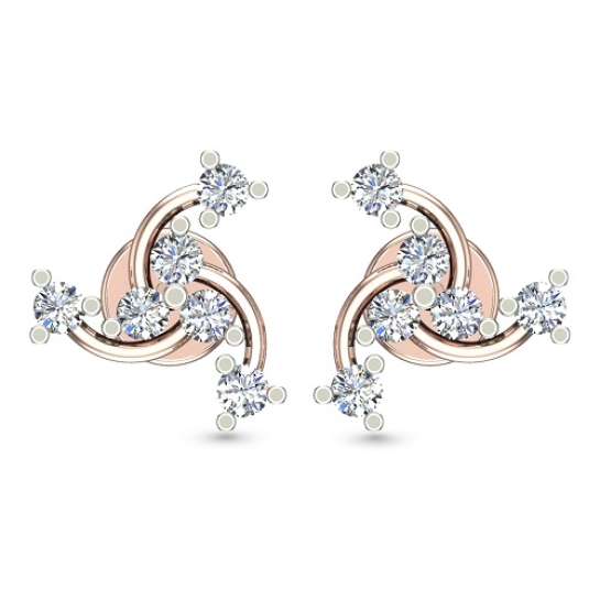 Ishika Yellow Gold Diamond  Stud Earrings