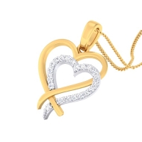 Beautiful Gold And  Diamond Heart Pendent  