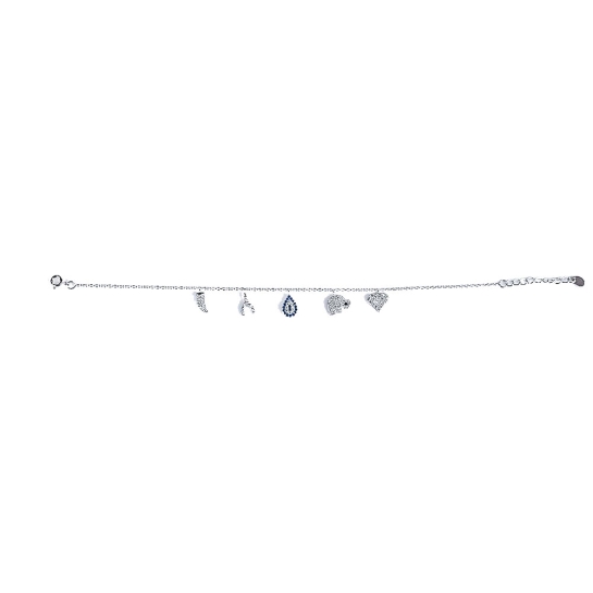 925 Silver Heart Charm Bracelet