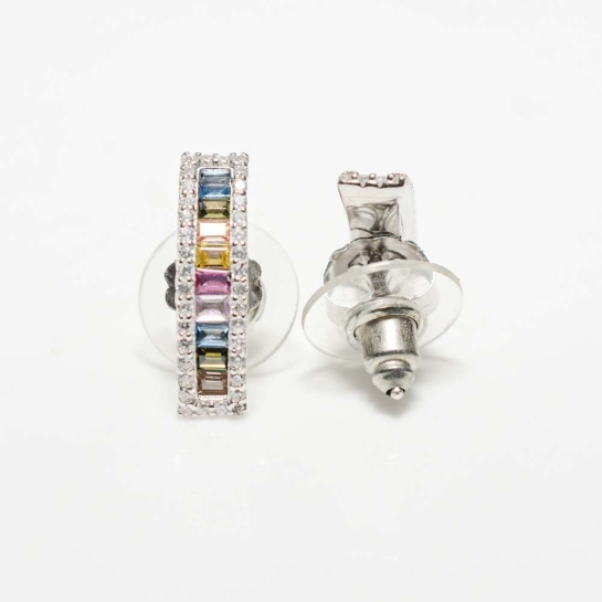 925 Sterling Silver Fabulous Rainbow Stud Earrings