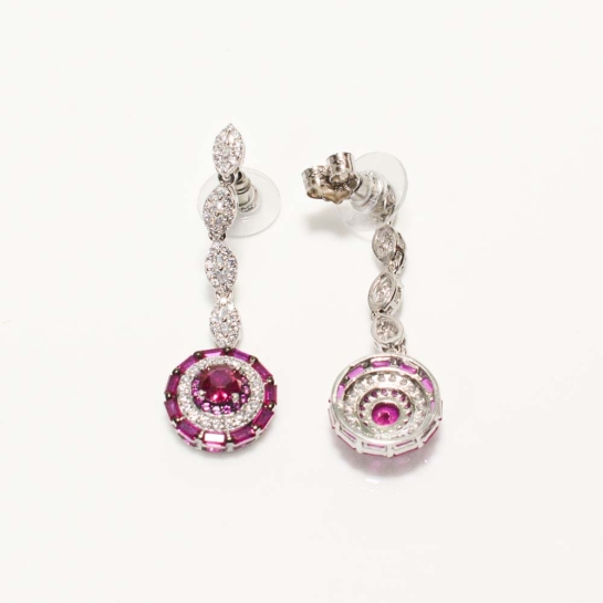 925 Sterling Silver Pink Drop Earrings