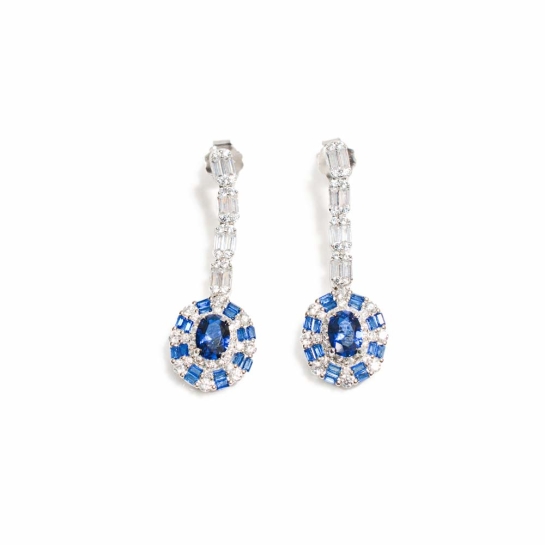 925 Sterling Silver Blue Drop Earrings