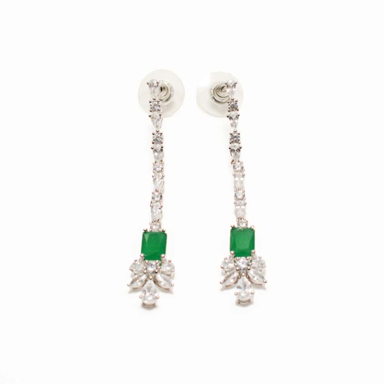 925 Sterling Silver Green Drop Earrings