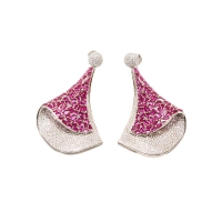 925 Sterling Silver Pink Cone Earrings