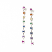 925 Sterling Silver Rainbow Drop Earrings