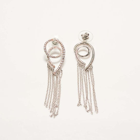 925 Sterling Silver Chain Drop Earrings