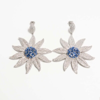 925 Sterling Silver Blue Star Fish Earrings