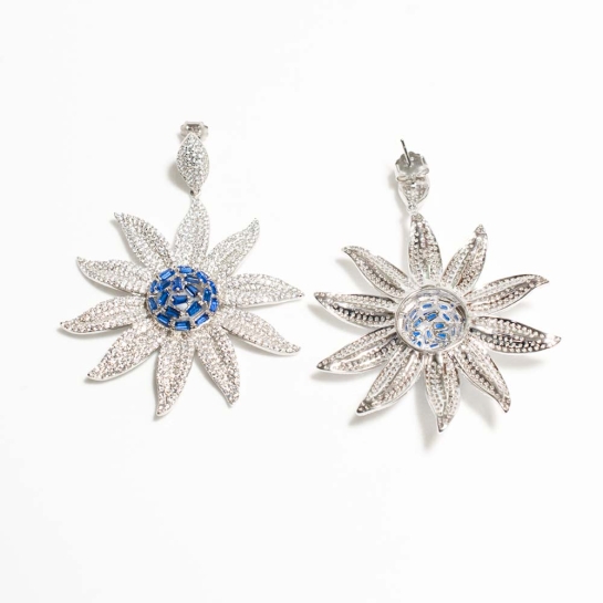 925 Sterling Silver Blue Star Fish Earrings