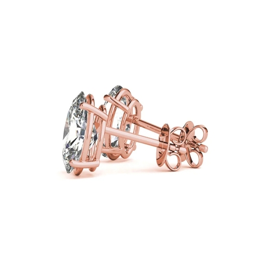 Ruchira Rose gold and Diamond Stud Earrings for Women