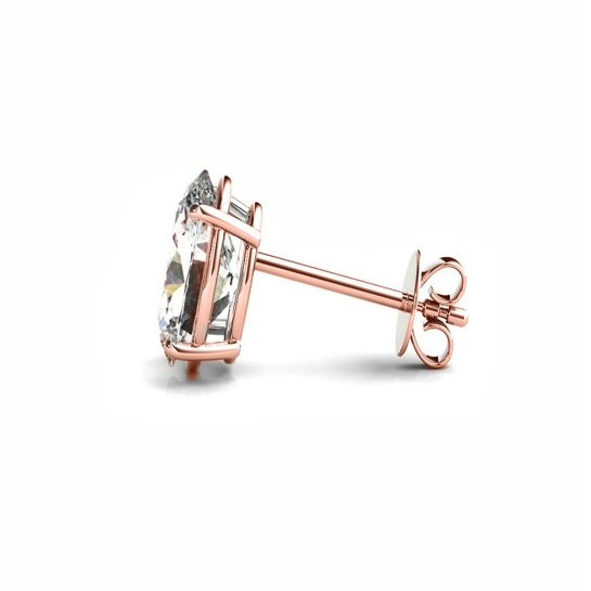 Ruchira Rose gold and Diamond Stud Earrings for Women