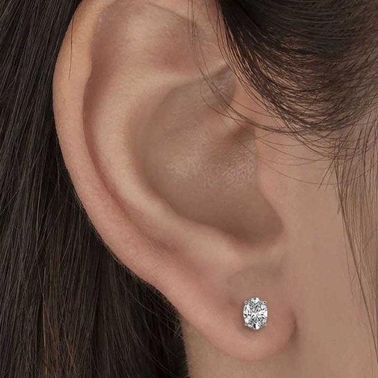 Ati White Gold Stud Earrings for Women