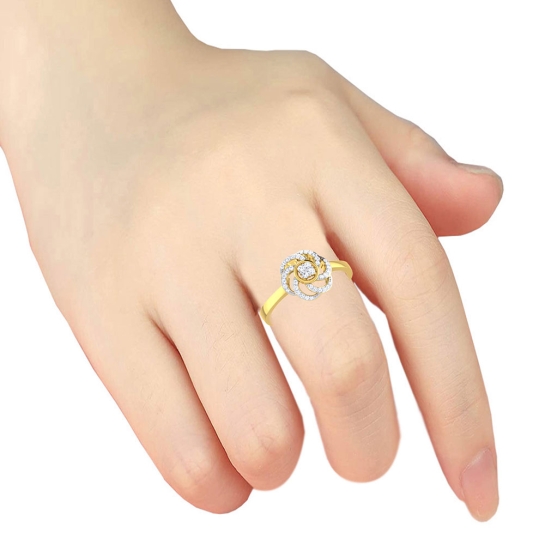 Birdie Gold and Diamond Ring For Engagement