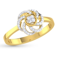 Birdie Gold and Diamond Ring For Engagement