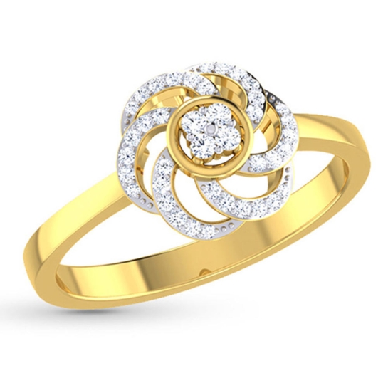 Birdie Gold and Diamond Ring For Engagement