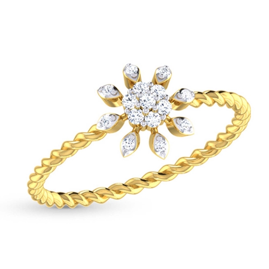 Ketaki Gold and Diamond Ring For Engagement