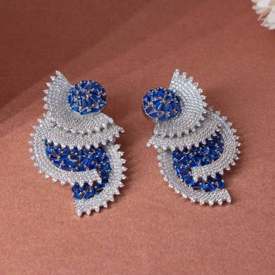 925 Sterling Silver Blue Earring for Women