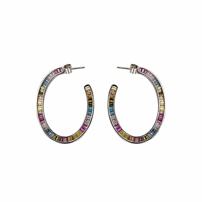 Ayesha 925 Sterling Silver Stone earrings