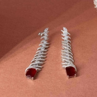 925 Lavanya Sterling Silver Red Stone Earrings