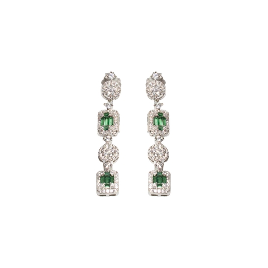 925 Raha Sterling Silver Green Earrings