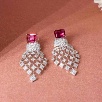 925 Kirti Sterling Silver Stone Earrings | Silver Earring For women