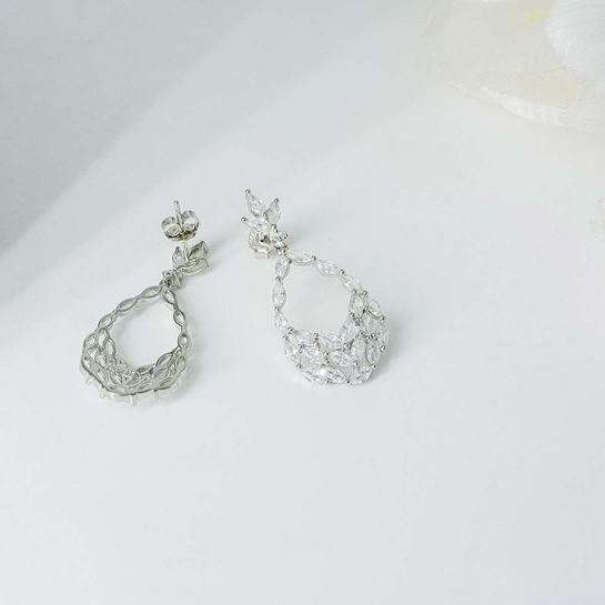 925 Mirab Sterling Silver Stone Earrings