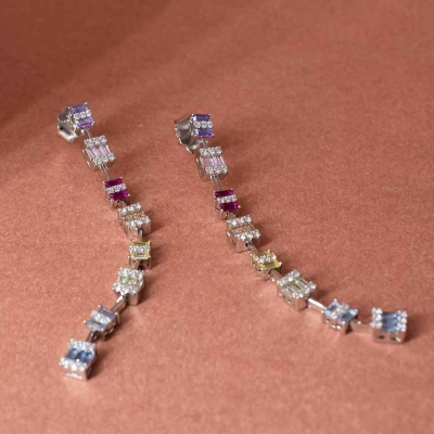 925 Ashi Sterling Silver Stone Earrings | Silver Earring For Women