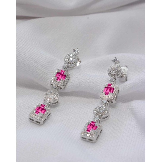 925 Parul Sterling Silver Pink Earrings