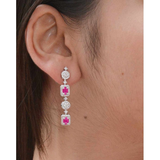 925 Parul Sterling Silver Pink Earrings
