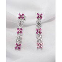 925 Manya Sterling Silver Pink Earrings