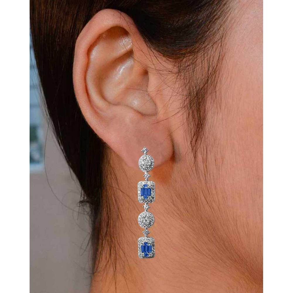 925 Samiksha Sterling Silver Blue Earrings 925 Samiksha Sterling Silver Blue Earrings