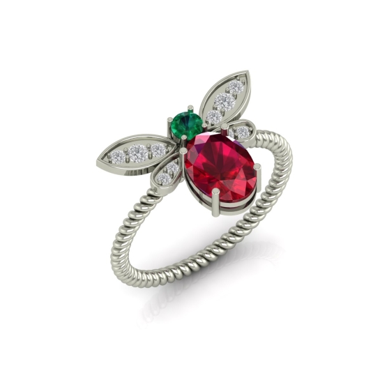 Rosy Diamond Ring