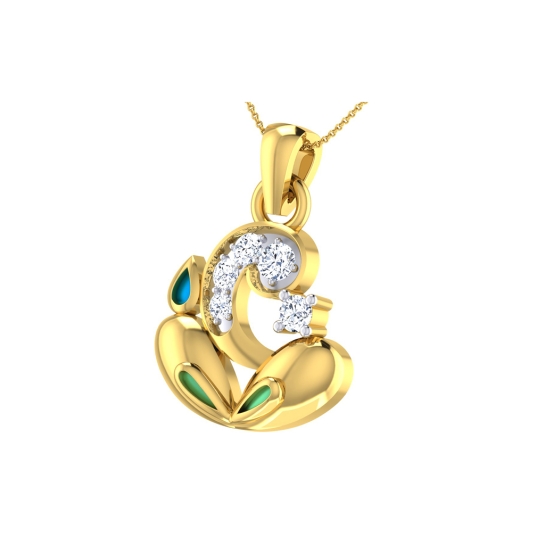 Ganesha Diamond Rakhi Pendant