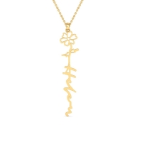 Helen Name Gold Pendant | October Birth Flower