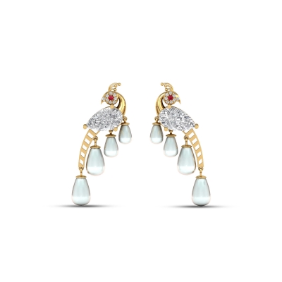 Menaka gold pearl earrings 