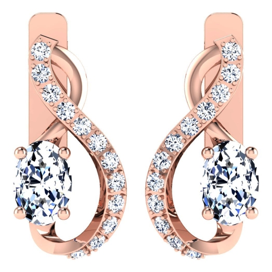 Dishita Rose Gold  Diamond Earrings 
