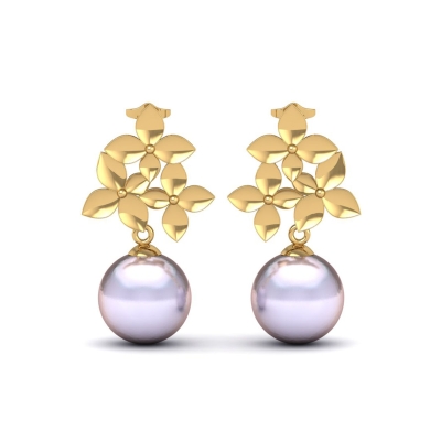 Nilami Gold And Pearl Earring