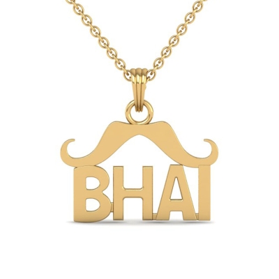Bhai Name Gold Pendant 