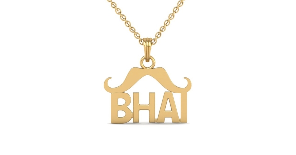 Bhai Name Gold Pendant 