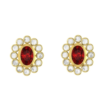 Pachaimani kundan Gold Earring