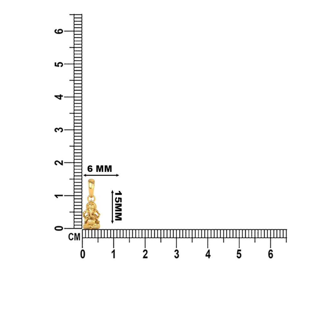 DISHIS 24K (995) 1.6GM Lord Ganesh Ganpati Locket Pendant For Men and Women