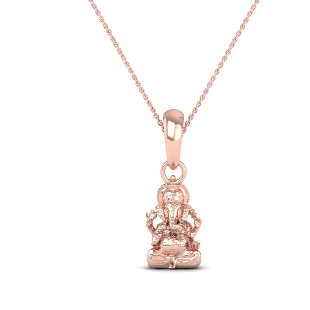 DISHIS 24K (995) 1.2GM Lord Ganesh Ganpati Locket Pendant For Men and Women
