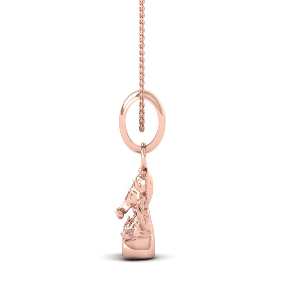 DISHIS 24K (995) 1.2GM Lord Ganesh Ganpati Locket Pendant For Men and Women